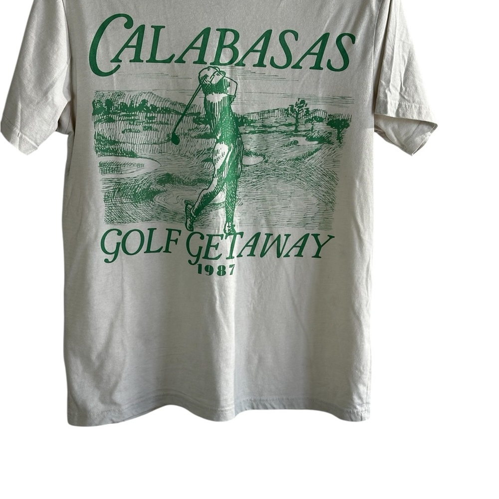 Zoé+Liv (Just Breathe and Relax) Calabasas Golf Getaway 1987 Cream T-Shirt SZ M